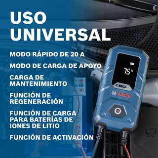 Bosch Cargador batería coche C80-Li 15A