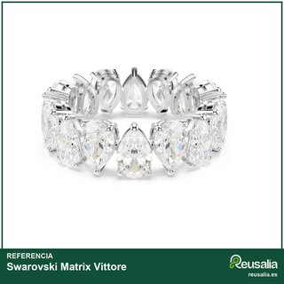 Swarovski Anillo Matrix Vittore piedras plateado
