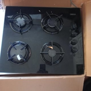 Placa a gás Zanussi ZGO62414BA vidro preto