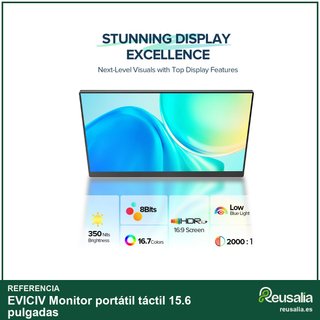 EVICIV Monitor portátil táctil 15.6 pulgadas