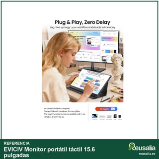 EVICIV Monitor portátil táctil 15.6 pulgadas