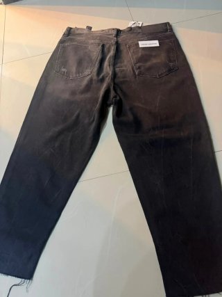Pantalón Jeans Hombre Talla 38 Gris Roto