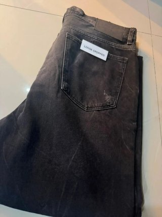 Pantalón Jeans Hombre Talla 38 Gris Roto