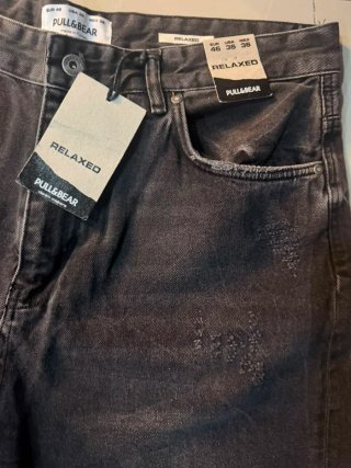 Pantalón Jeans Hombre Talla 38 Gris Roto