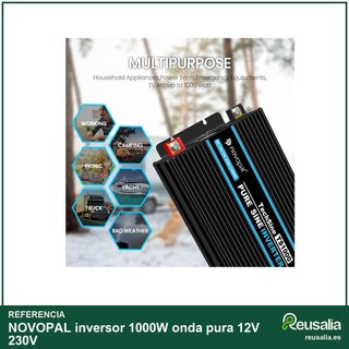 NOVOPAL inversor 1000W onda pura 12V 230V