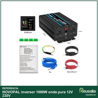 NOVOPAL inversor 1000W onda pura 12V 230V