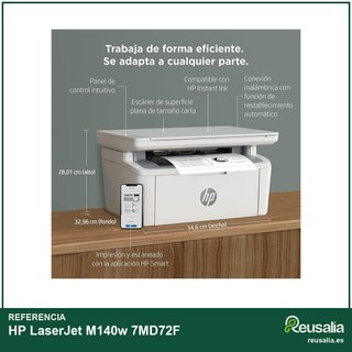 HP LaserJet M140w 7MD72F láser A4 Wi-Fi 20ppm