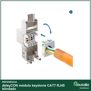 deleyCON módulo keystone CAT7 RJ45 blindado