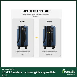 LEVEL8 maleta cabina rígida expandible azul