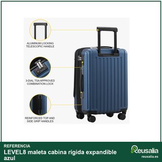 LEVEL8 maleta cabina rígida expandible azul