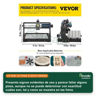 - VEVOR máquina grabado láser cnc profesional