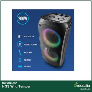 NGS Wild Temper altavoz portátil 200W bluetooth