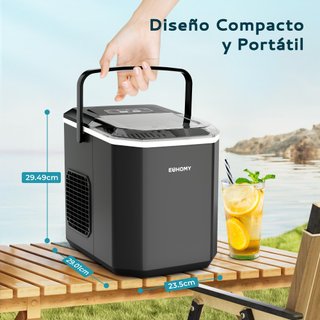 EUHOMY máquina hielo 9 cubos 6 min