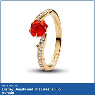 Disney Beauty and The Beast anillo dorado