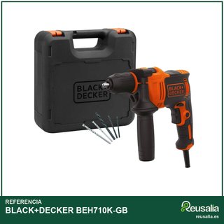 BLACK+DECKER Taladro martillo BEH710K-GB 710W