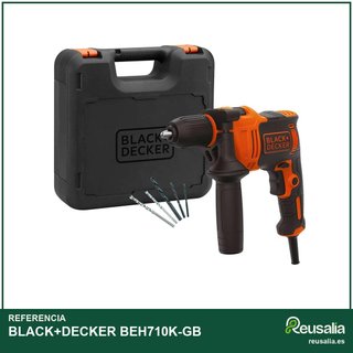 BLACK+DECKER Taladro martillo BEH710K-GB 710W