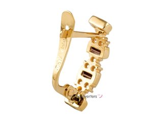 pendientes oro 18k con piedra con circonita