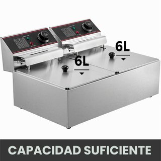 VEVOR Freidora eléctrica doble cuba 12L