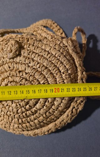 Bolso rafia redondo beige