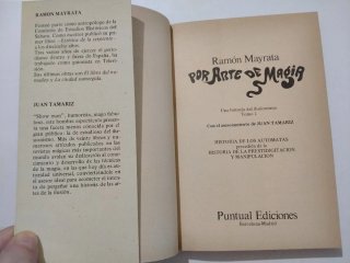 Libro Por Arte de Magia 1982 Juan Tamariz. Magia