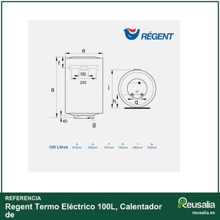 Regent - Termo Eléctrico 100L, Calentador de