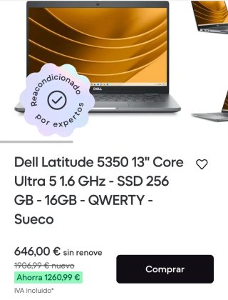 Dell Latitude 5350 (Táctil) 32GB RAM 512GB SSD