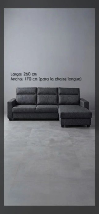 Sofá modular gris 260x170 cm