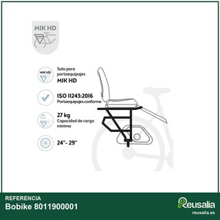 Bobike 8011900001 silla bicicleta trasera MIK-HD