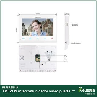 TMEZON intercomunicador video puerta 7"