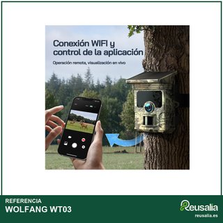 WOLFANG WT03 Cámara de caza solar 4K 68MP
