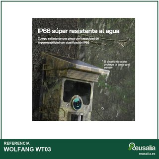 WOLFANG WT03 Cámara de caza solar 4K 68MP