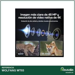 WOLFANG WT03 Cámara de caza solar 4K 68MP