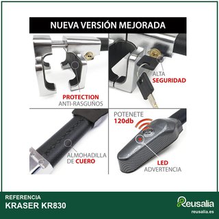 KRASER KR830 antirrobo volante coche 120dB