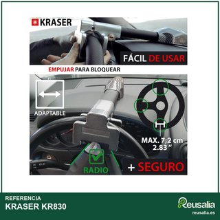 KRASER KR830 antirrobo volante coche 120dB