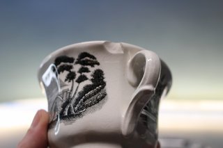 Juego de café o té Cartuja de Sevilla Pickman serie ”Vistas”.