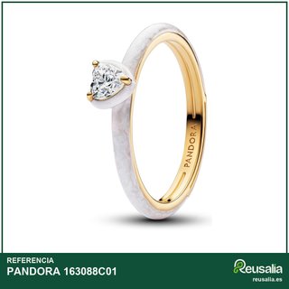 Pandora anillo mujer oro blanco corazón 163088C01