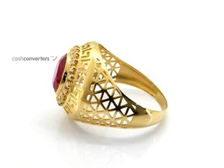 sello oro 18k con piedra con circonita