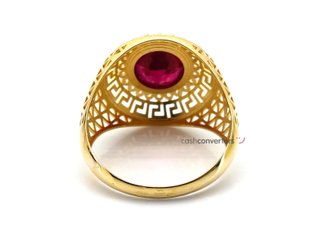 sello oro 18k con piedra con circonita