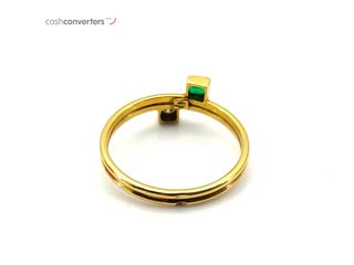 anillo oro 18k con piedra con diamante,esmeralda