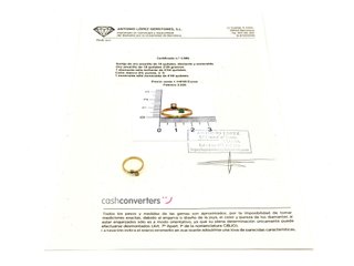 anillo oro 18k con piedra con diamante,esmeralda