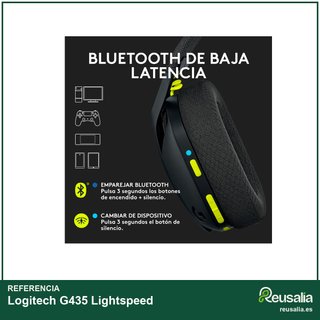 Logitech G435 Lightspeed auriculares gaming 165g