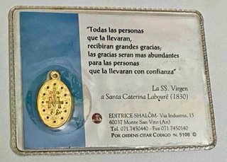 Medalla Virgen Milagrosa Antigua Oro 18k.