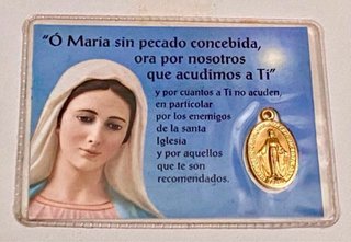 Medalla Virgen Milagrosa Antigua Oro 18k.