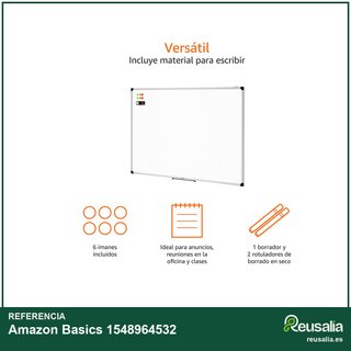 Amazon Basics pizarra blanca magnética 120x90