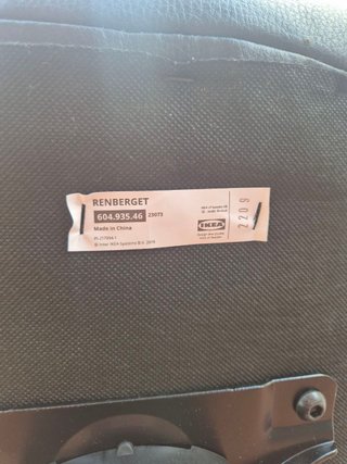 Silla de oficina IKEA RENBERGET Negra