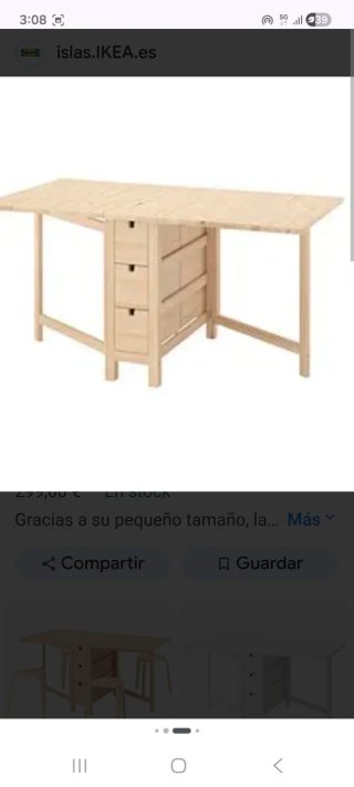 Mesa abatible abedul Ikea