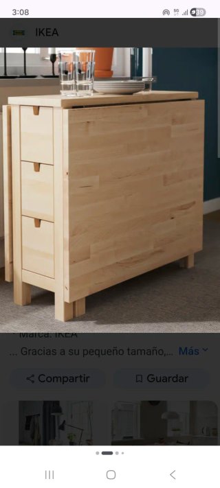 Mesa abatible abedul Ikea