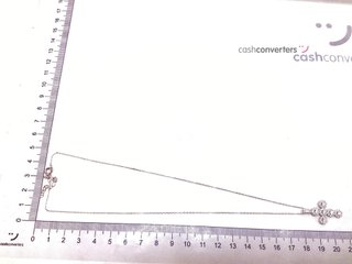 cadena plata 925mm con piedra con circonita 19 2.5cm