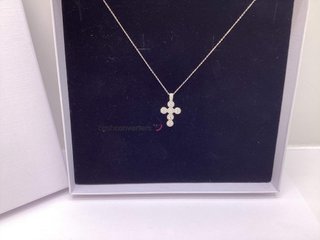 cadena plata 925mm con piedra con circonita 19 2.5cm