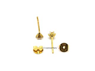 pendientes oro 18k con piedra con circonita